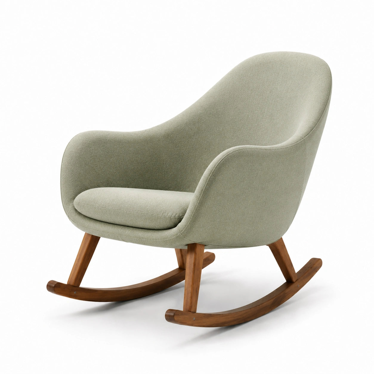 Mecedora de Tela Verde con Base de Madera