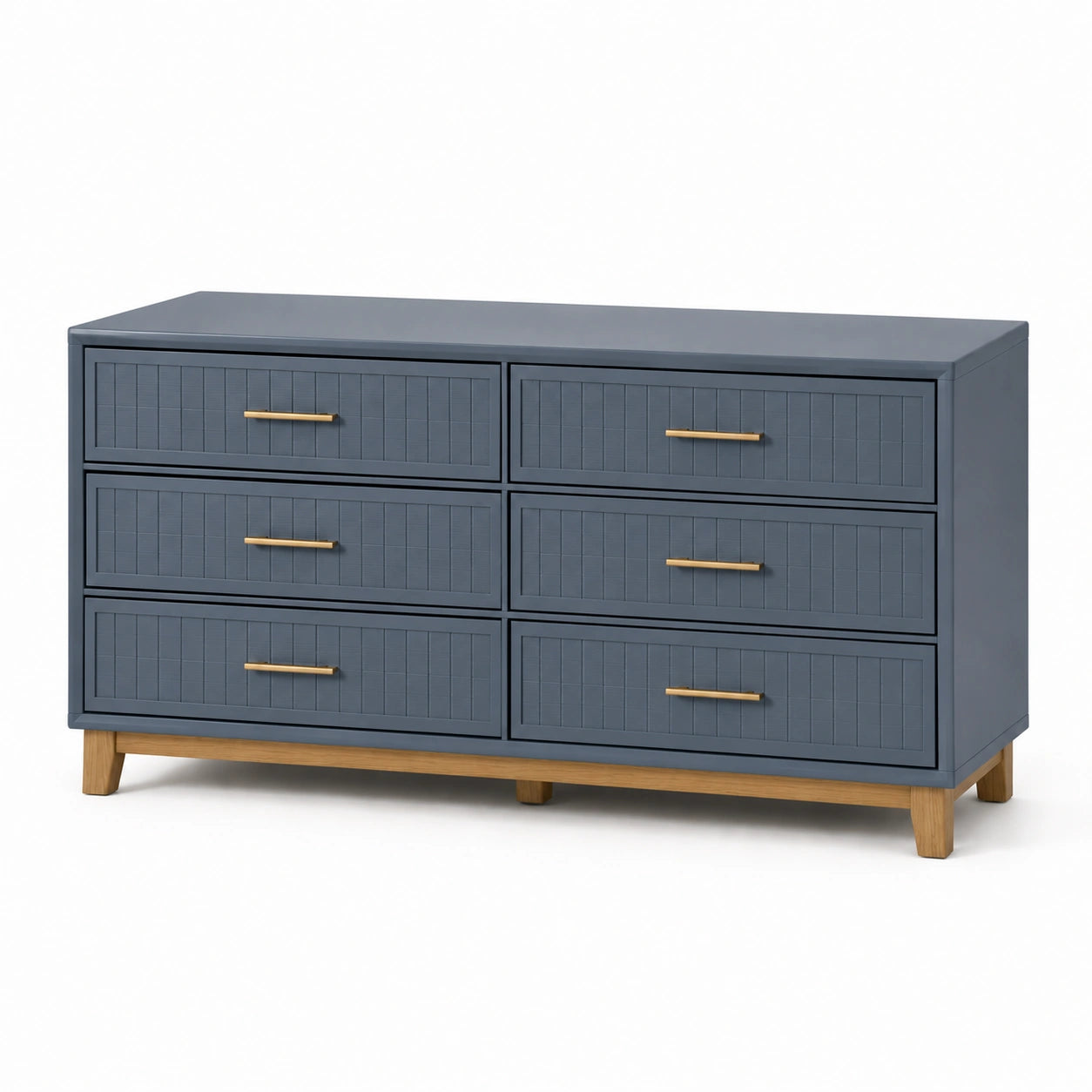 Cómoda de Madera y Metal Azul 150x45x90 cm