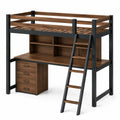 Set de Mesa Alta y 4 Sillas de Madera y Metal