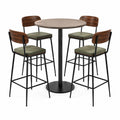 Conjunto de mesa alta y 4 sillas de MDF y metal