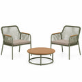 Conjunto de muebles de exterior con sillones de metal y mesa de cerámica