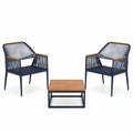 Conjunto de Muebles de Jardín con Sillas y Mesa de Acero y Madera