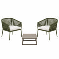 Conjunto de Muebles para Exterior: Sillones de Cuerda Sintética y Mesa de Madera