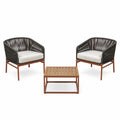 Set de muebles de jardín con sillas y mesa de acero y acacia