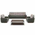 Conjunto de Sofás 2+1+1 de Cuero Sintético y Tela con Mesa de Centro de Mármol