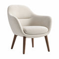 Sillón de tela y cuero con patas de madera 84x78x90 cm