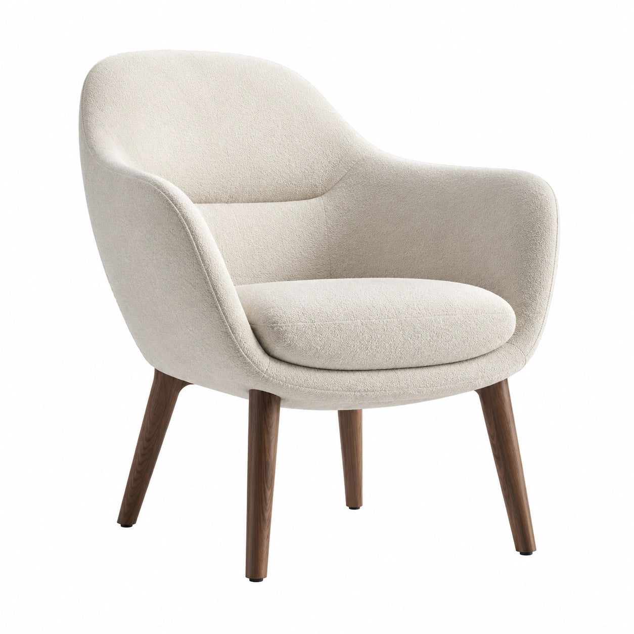 Sillón de tela y cuero con patas de madera 84x78x90 cm