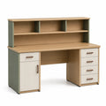 Escritorio de Madera Compuesta con Almacenamiento Marrón/Beige