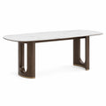 Mesa de comedor de roble y acero 200 cm