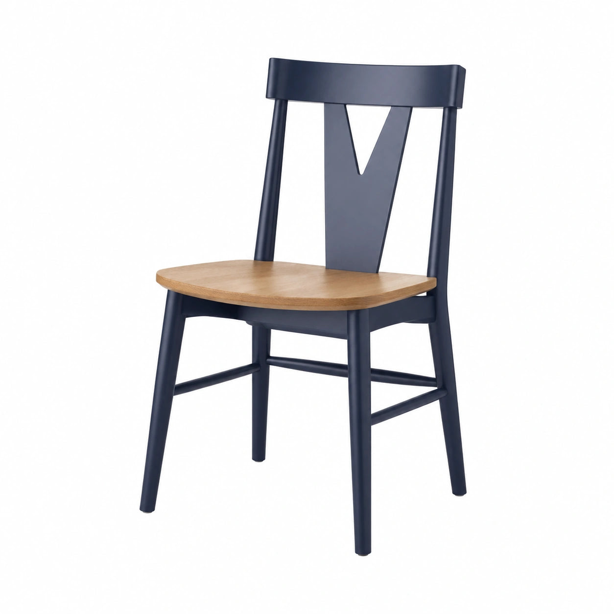 Silla de madera de nogal y metal negro 45x55x80 cm