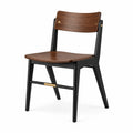 Silla de Madera y Metal Marrón y Negro