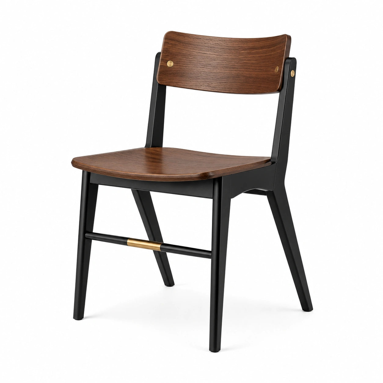Silla de Madera y Metal Marrón y Negro