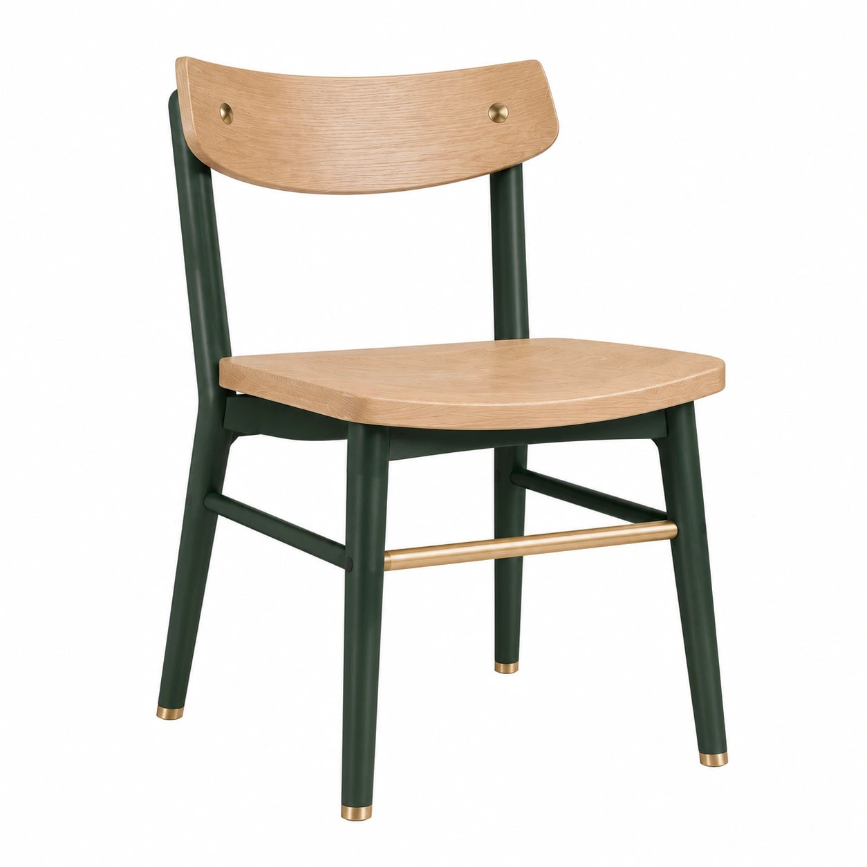 Silla de comedor de nogal y metal negro 80x50x50 cm