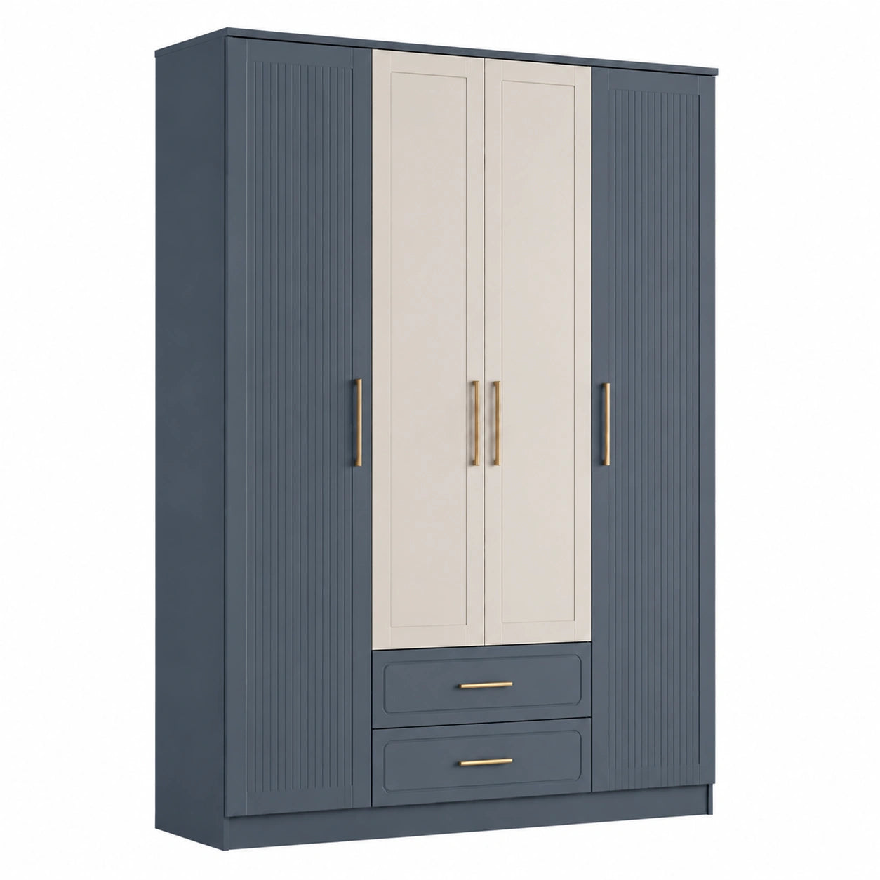 Armario de Madera MDF con Puertas y Cajones, 180x90x50 cm