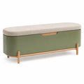 Banco de Madera con Asiento Acolchado Beige